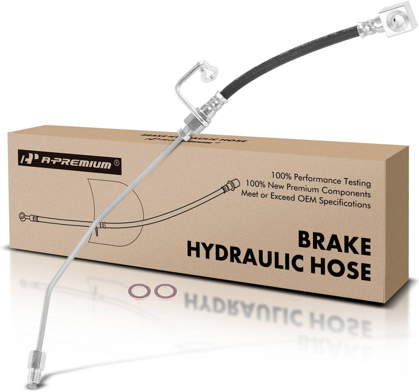 A-Premium Rear Driver Brake Hydraulic Hose Compatible with Select Dodge and Ram Models - Ram 2500 2003-2010, Ram 3500 2003-2010, 2500 2011-2013, with Steel Line - Replace# 52013027AA