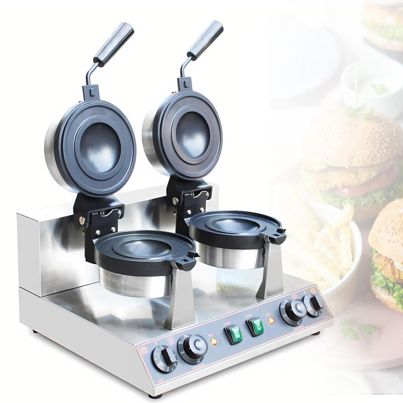 Macchina per Waffle Multifunzione E Macchina per Dessert Professionale, Rivestimento Antiaderente, Ristoranti, Bar E caffè Dual