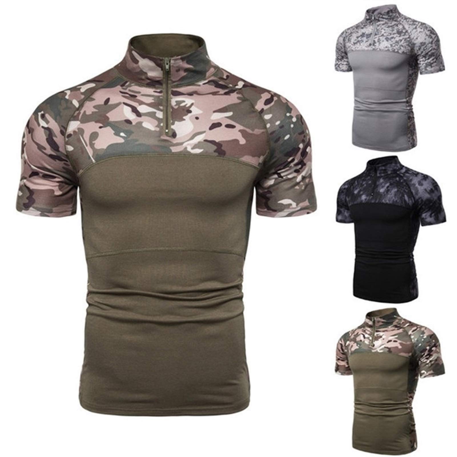 Męska outdoorowa taktyczna wojskowa koszula z długim rękawem szybkoschnąca koszula kamuflażowa walka wędkarstwo trekking wspinaczka armia T-shirt odzież kamizelka (kolor: Szary 2, rozmiar: M.)