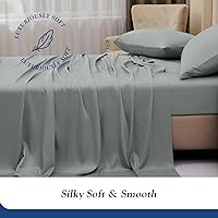 Vista 2 de YIYEA Sábanas tamaño King – Sábanas de bambú 100% orgánico – 600 hilos – Sábanas refrescantes de bambú transpirable para cama tamaño King – Bolsillo