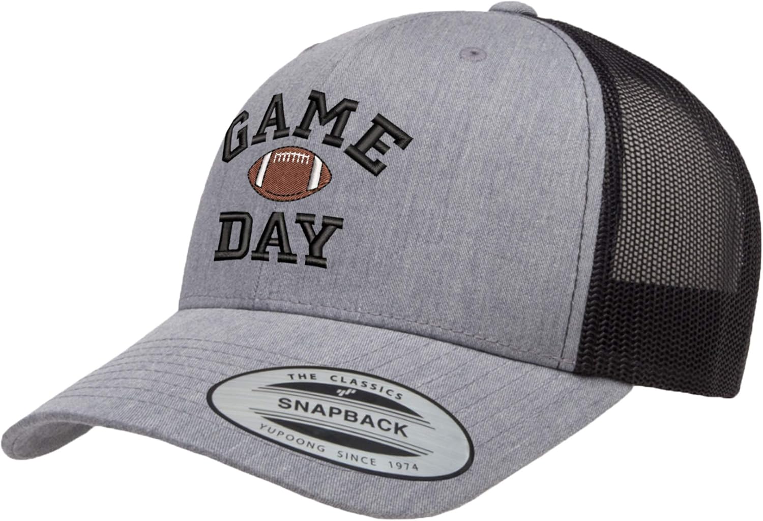 Embroidered Game Day Football Trucker Hat, Adjustable Mesh Snapback Cap for Men Women, Outdoor Hat