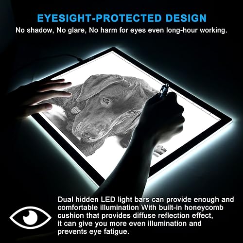 Miniatura 9 de LitEnergy Caja de seguimiento de luz LED A2, almohadilla de trazo LED ultrafina ajustable para dibujar tatuajes, transmisión, bocetos, animación,