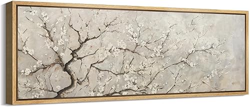 Miniatura 62 de MUDECOR Lienzo enmarcado extra grande para pared, tonos neutros suaves, naturaleza, vida silvestre, antiguo, retro, bellas ilustraciones,