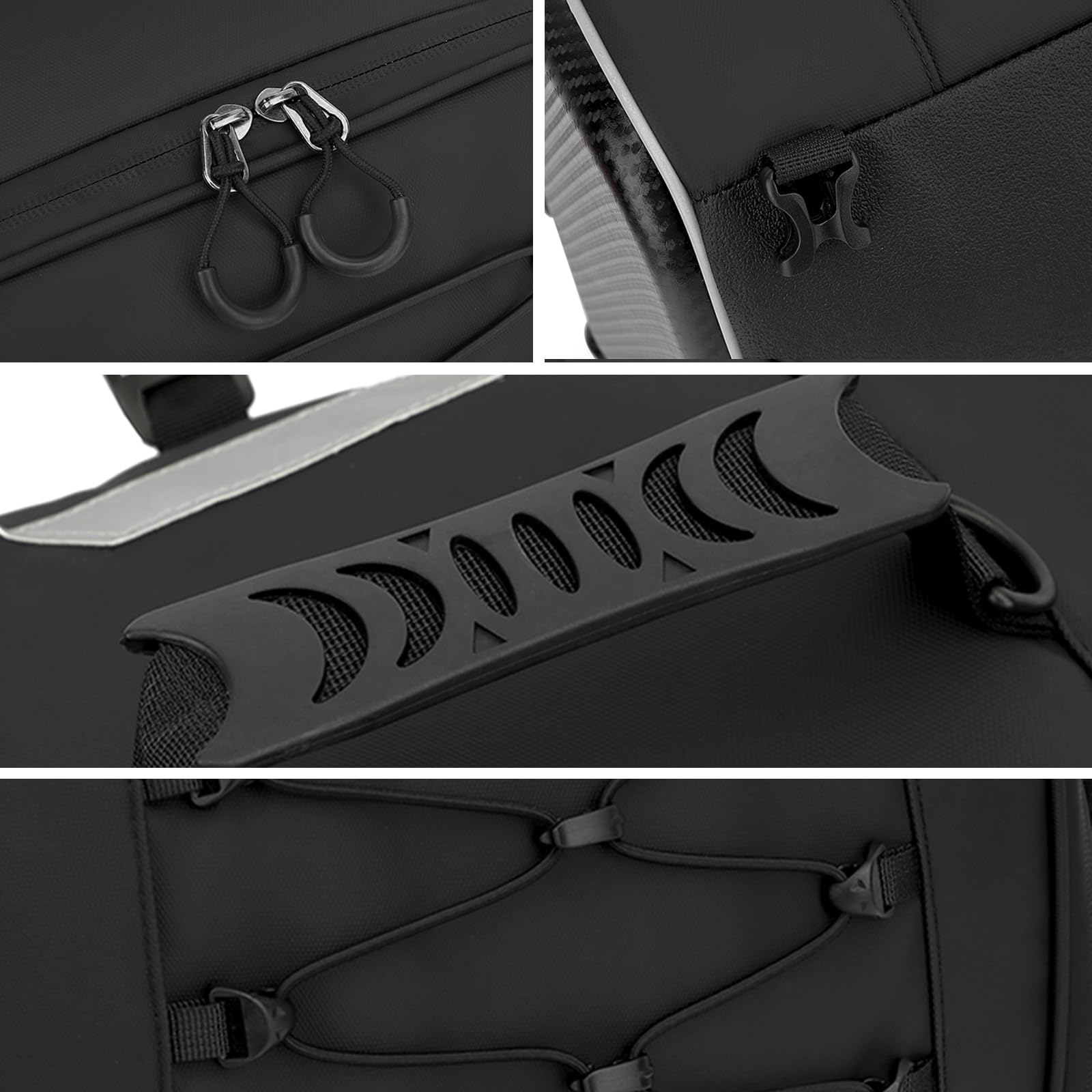 Tunneltasche für Scooter, Tunnel-Tasche für Roller, 20L Hartschalen Motorrad Tasche mit Mitteltunnel mit Regenhaube, Tunnelbag, Motorrad-Sitzbanktasche, Taschen für Unterrohr-Motorräder, Cub Bag