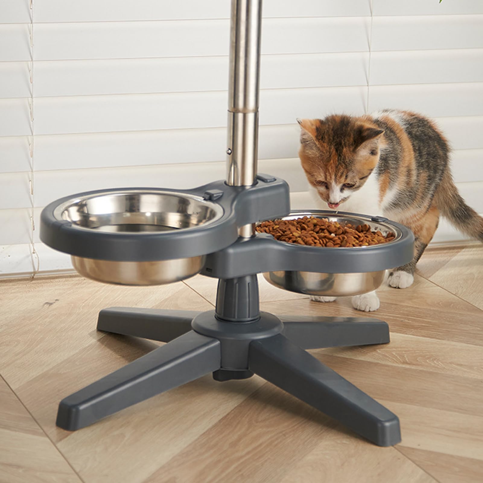 Cuencos elevados para perros - Estación de alimentación de acero | inoxidable para mascotas | Bandeja para perros elevada antideslizante, para cachorros ajustable en altura con soporte para