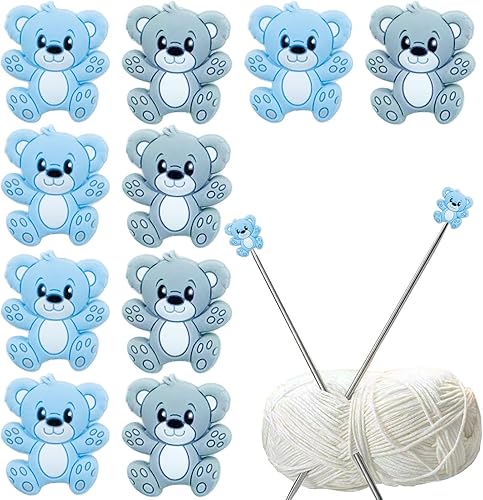 10 unidades de protectores de punto de aguja de tejer lindo panda agujas protectores de puntos de punto de tejer tapones para agujas de tejer