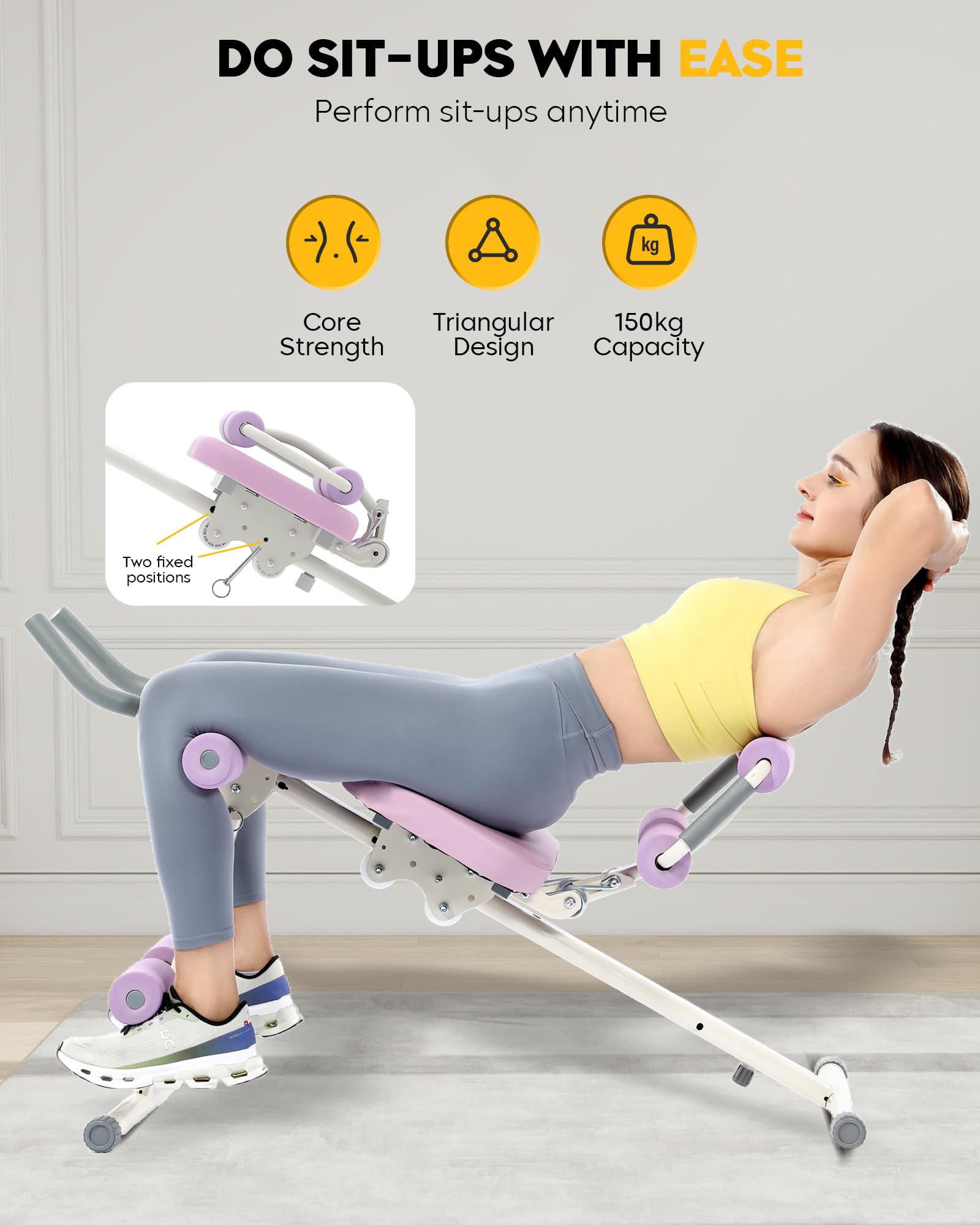 GuuG Bauchmuskeltrainer Bauchtrainer Lila