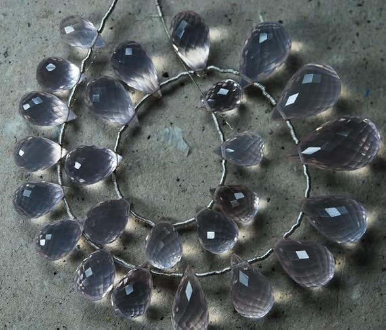 Quartz rose naturel AAA gouttes facettées de 14-10mm pour bijoux d'exception