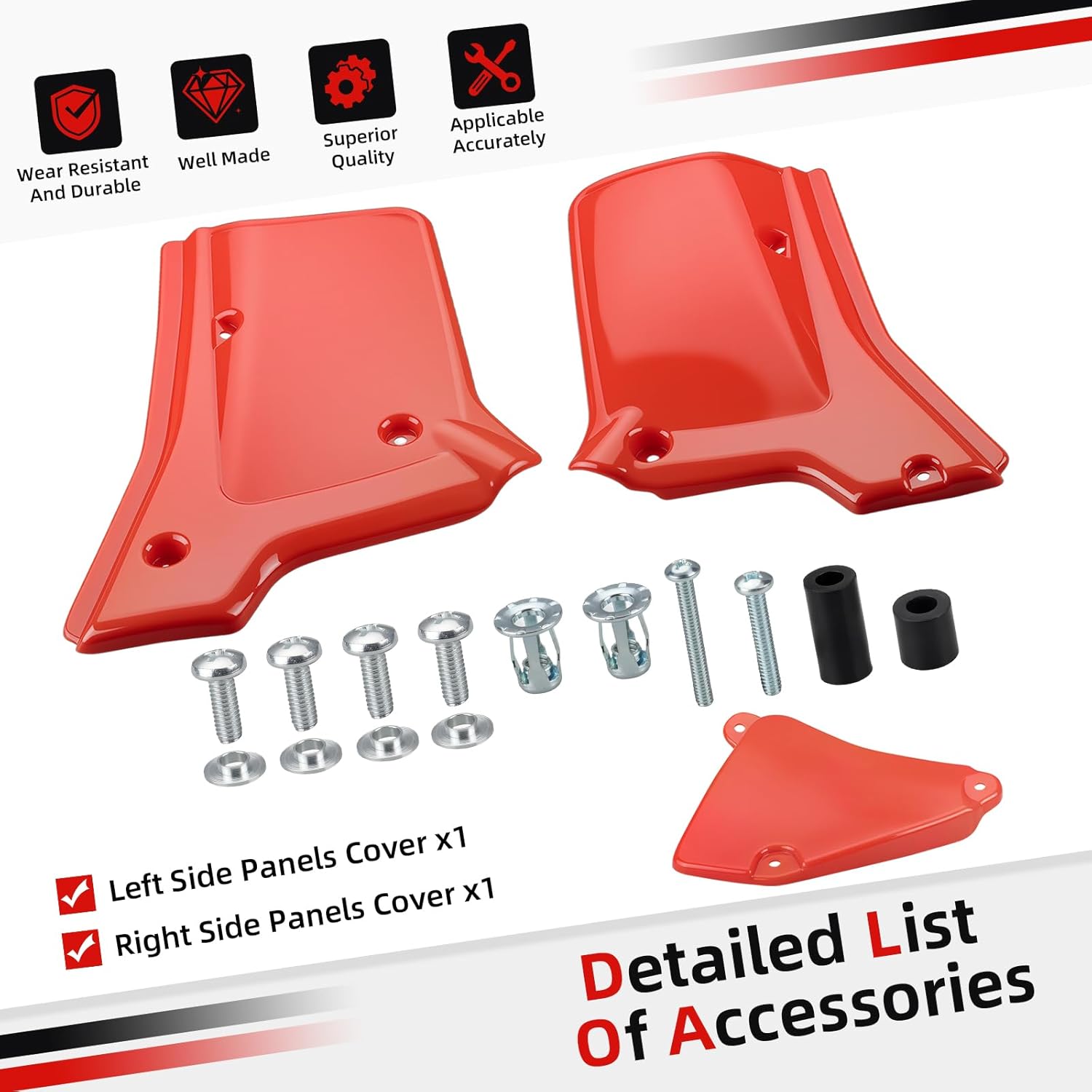 MOTO1988 Left Right Red Side Panels Covers Set For Honda 1984-2002 XR200R XR250R