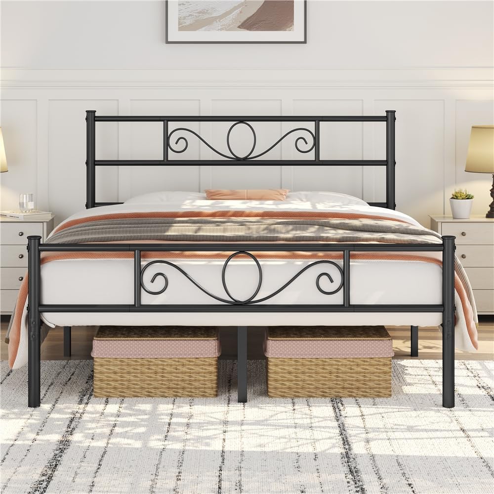 Struttura letto matrimoniale 160x200 cm in ferro battuto nero