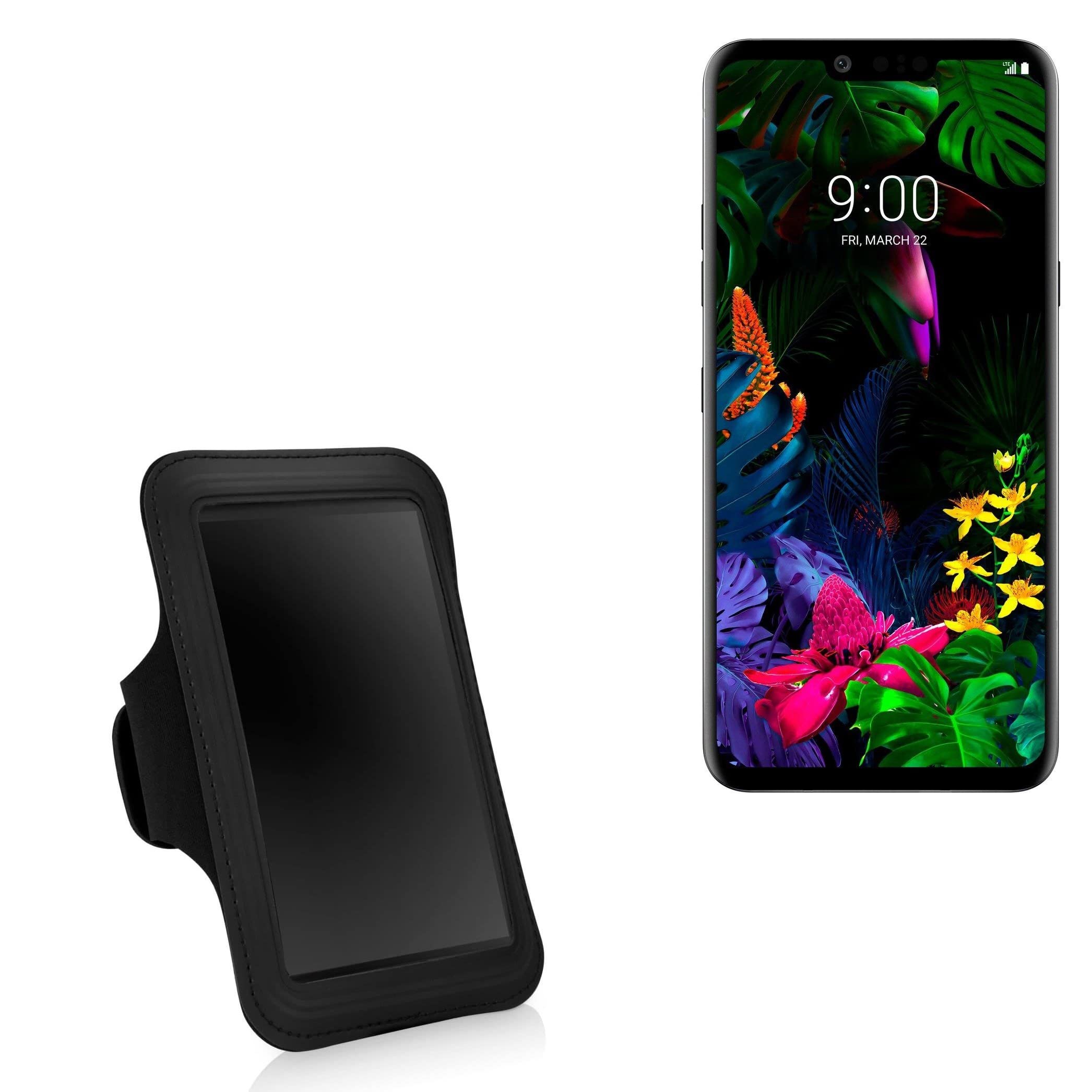 BoxWave Case Compatible with LG G8 ThinQ - Sports Armband, Adjustable Armband for Workout and Running for LG G8 ThinQ - Jet Black