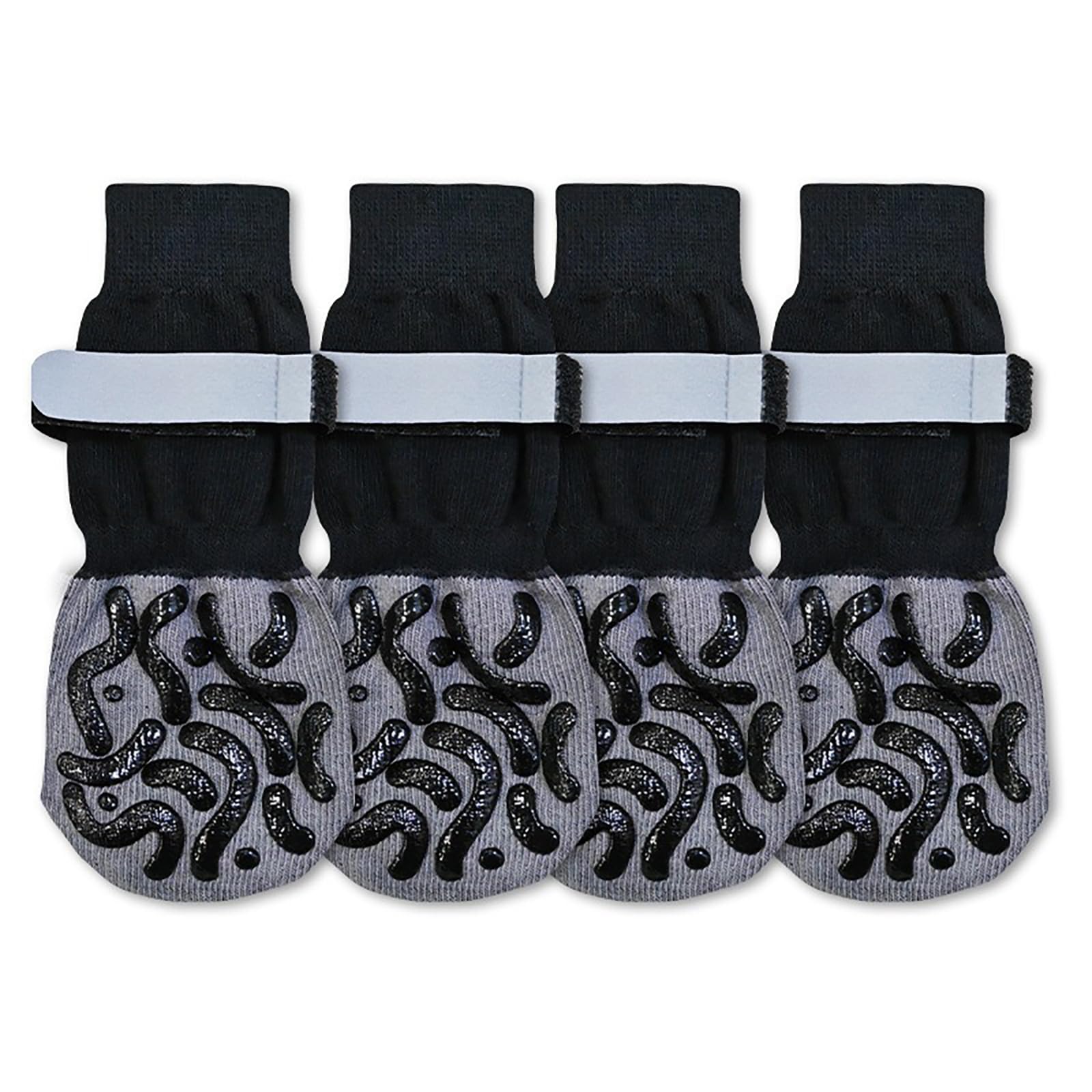 XIKUA Anti-Slip Dog Socks with Adjustable Strap, 2 Pairs, Breathable Cotton, Non-Slip Grip, Paw Protection for Indoor Outdoor Use (XS)