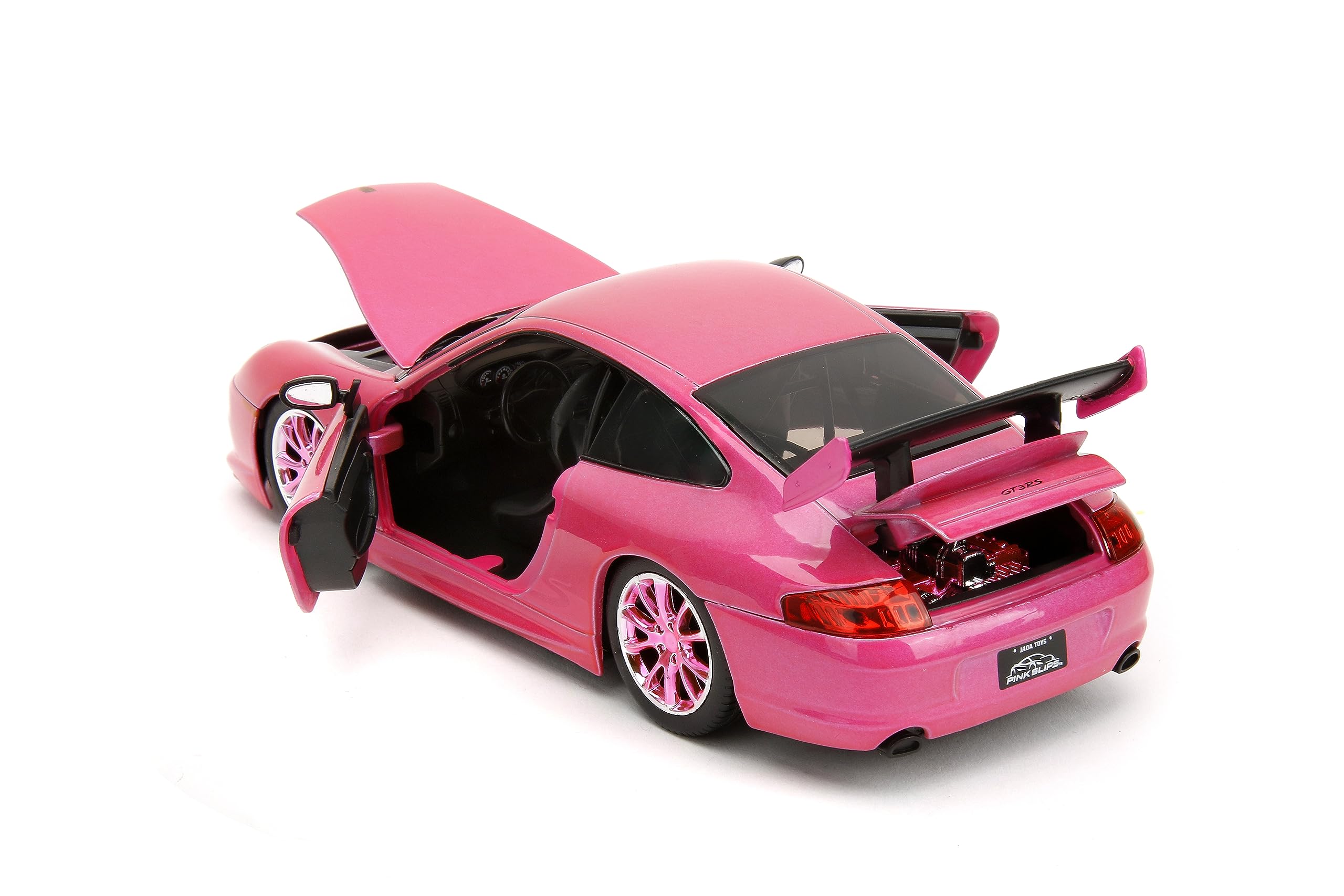 Pink Slips 1:24 W2 Porsche 911 GT3RS Die-Cast Car w/Base, Toys for Kids and Adults(Pink) - Image 4