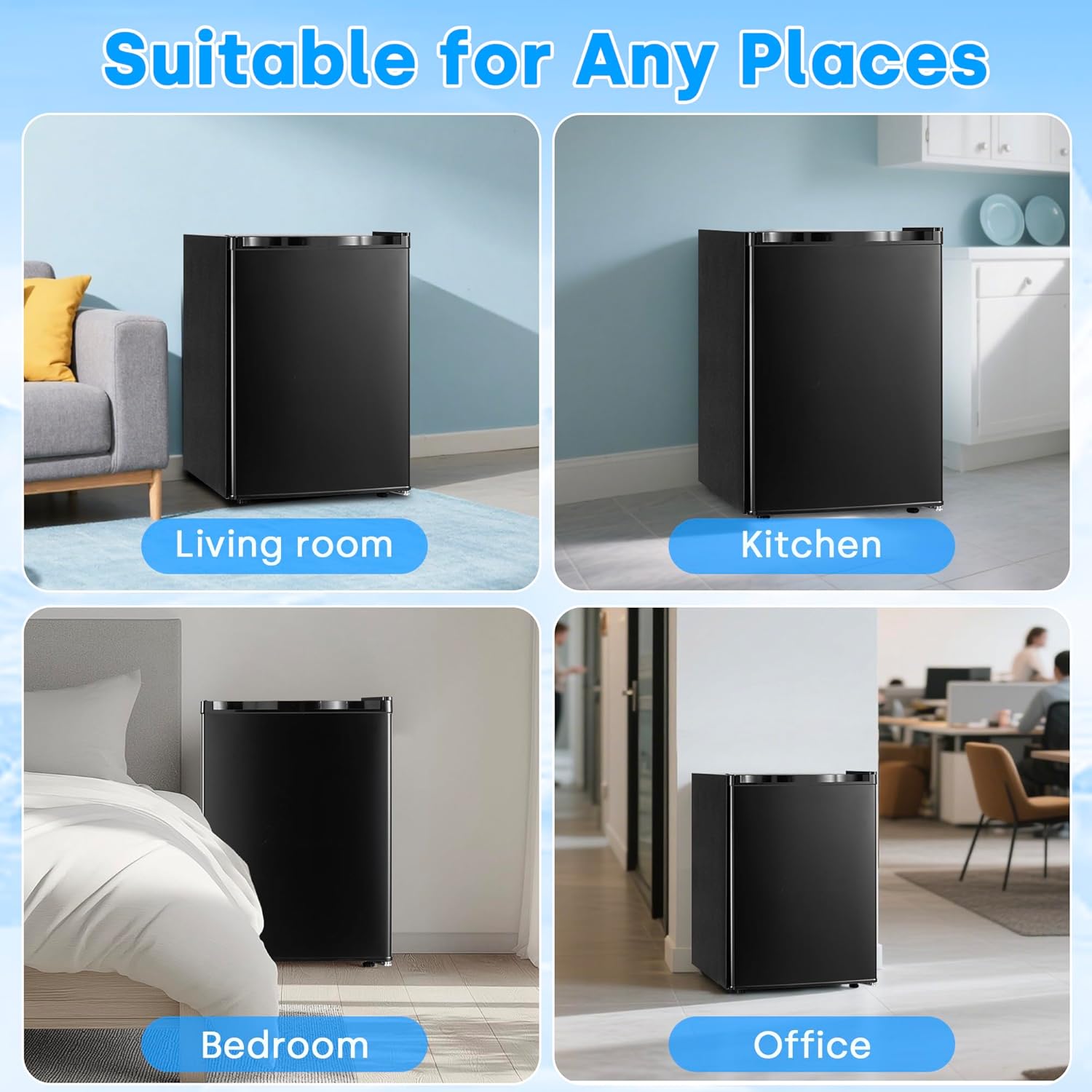 2.1 Cu.ft Compact Upright Freezer, Single Door Mini Freezer with Adjustable Thermostat, Removable Shelves, Energy-Saving & Low Noise, Small Freezer for Home/Dorm/Apartment/Office (Black)