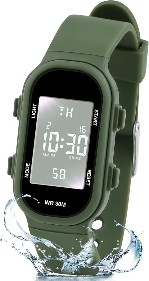 Digitaler Kinderuhr für Jungen und Mädchen | Armbanduhr Kinder mit 30M Wasserdicht Licht, Wecker, Timer, Geeignet für Outdoor Aktivitäten 7-18