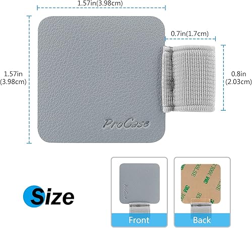 Miniatura 10 de ProCase Paquete de 5 soportes para bolígrafos para cuadernos, diarios, planificadores, tableta, soporte autoadhesivo de cuero con lazo elástico para