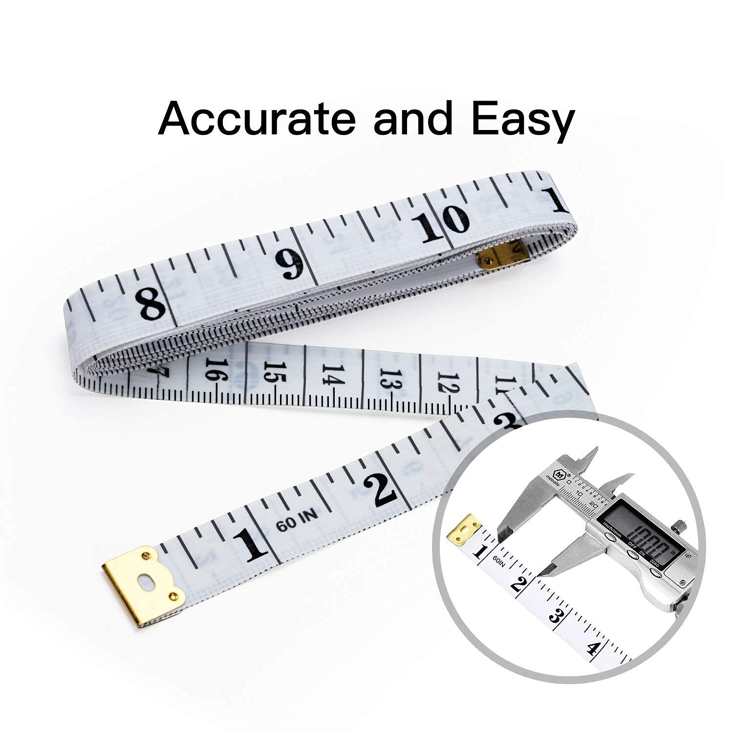 Measuring Tape 3 Pack, Tape Measure for Body Double Scale Measurement Tape for Sewing, Body, Tailor 150 cm/60 Inch (White)