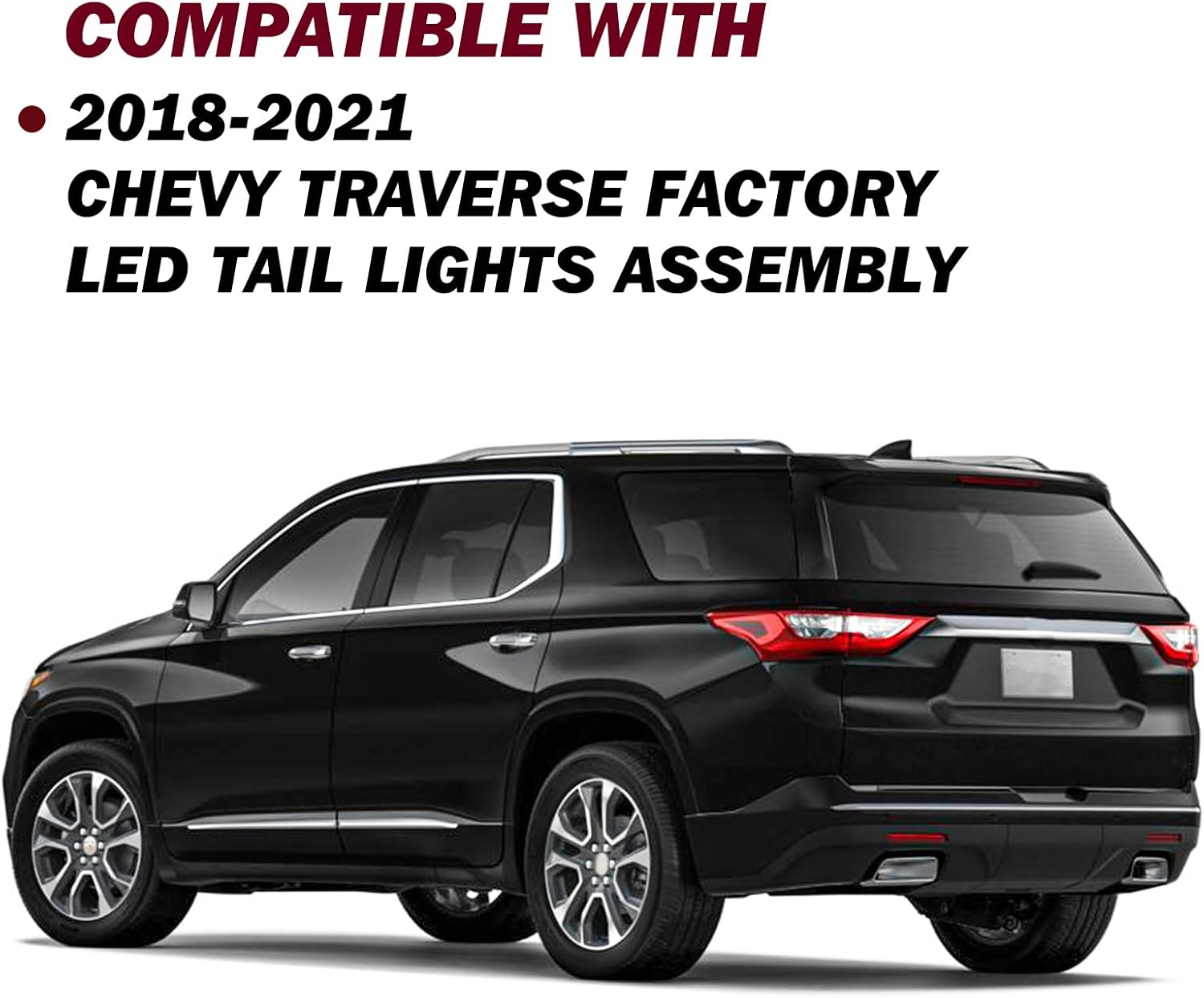 JSBOYAT LED TailLights for 2018-2021 Chevy Traverse Outer Rear Tail Light Assembly OE Direct Replacement Brake Tail Lamp w/Bulbs LH Left Driver Side