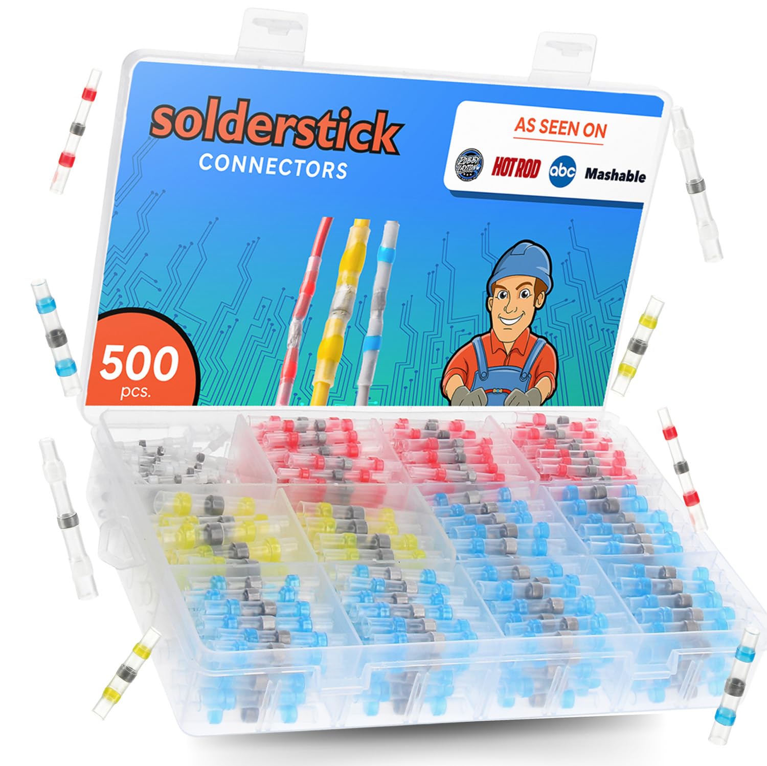 Solderstick 500 Pieces Waterproof Solder Seal Wire Connectors Kit