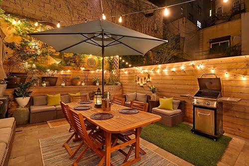 Miniatura 9 de Edison - Tira de luces para exteriores de 30 pies con 25 + 2 bombillas de filamento LED de repuesto, regulables, inastillables, impermeables, para