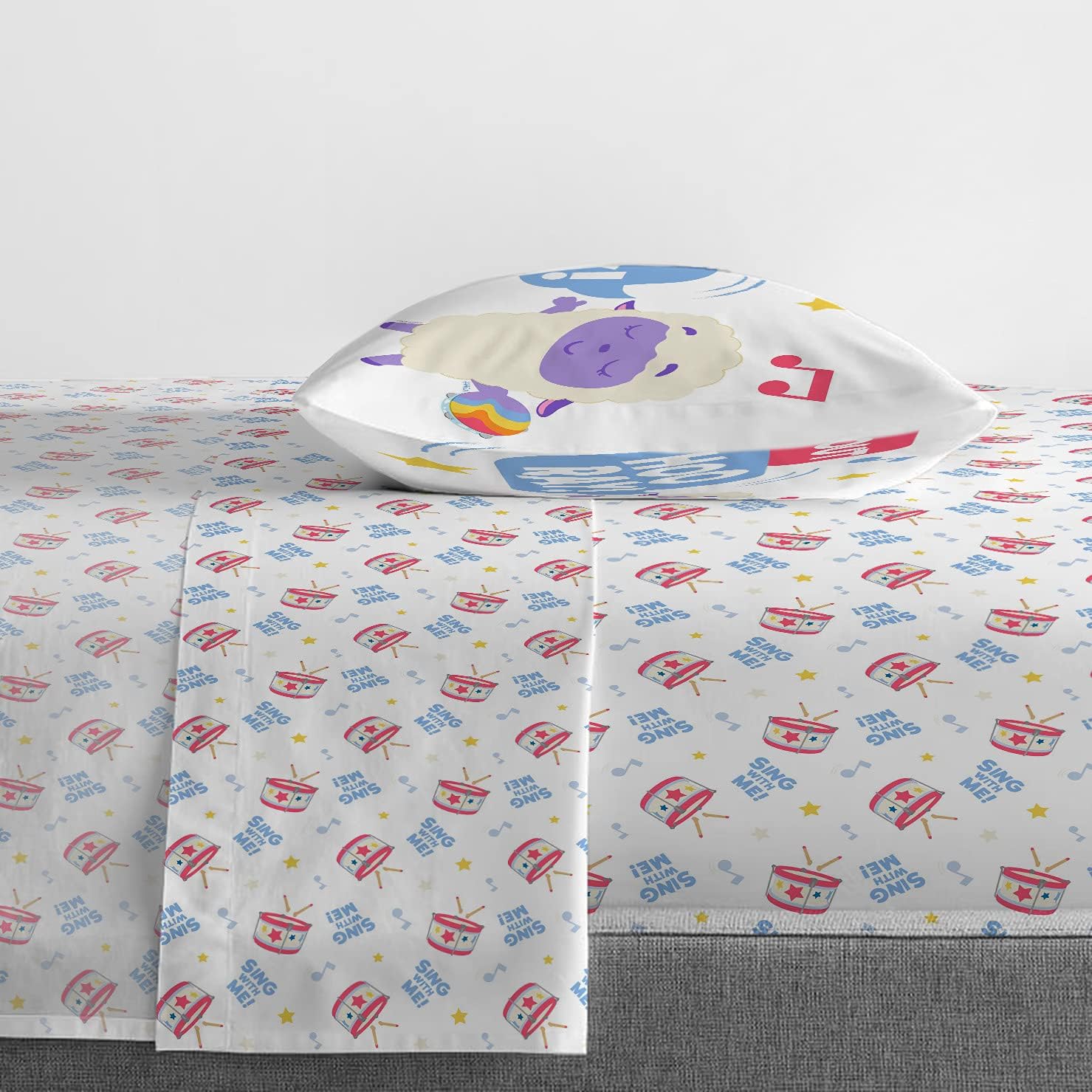 Jay Franco Moonbug Little Baby Bum Sing with Me 4 Piece Toddler Bed Set - Super Soft Microfiber Bed Set Includes Toddler Size Comforter & Sheet Set (Official Moonbug Product)