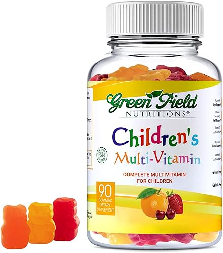 Greenfield Nutritions - Gomitas multivitamínicas halal sin gelatina para niños, todas las vitaminas halal esenciales A, B, C, D, yodo, zinc para