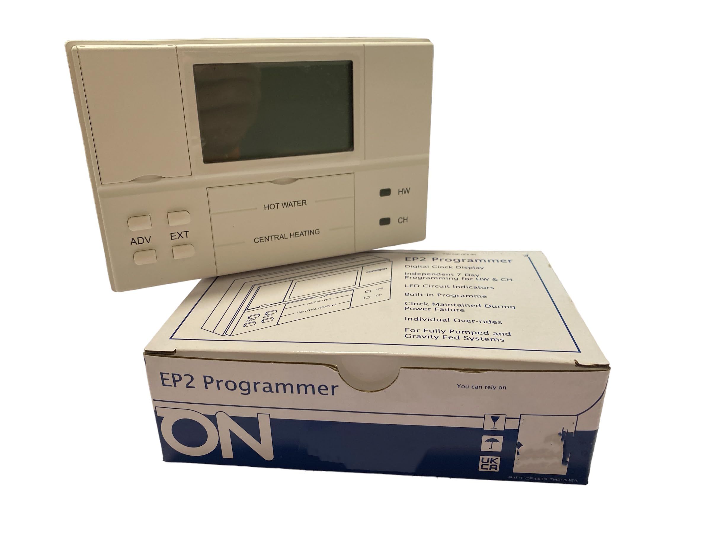 Hanicks White Potterton 24 Hour 5/2 Day Or 7 Day Ep2 Twin Channel Programmer (Replaces Ep2000, Ep2001, Ep2002, Ep3002 And Ep6002) Genuine Part