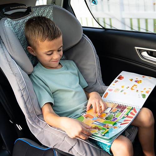 Miniatura 3 de 500 unidades + calcomaníaslibro para colorear para niños pequeños de 2 a 4 años, calcomanías alrededor de mi ciudad, libro de 12 escenas, 12 páginas