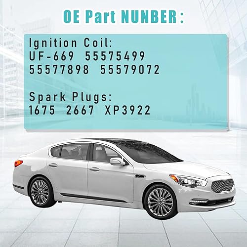 Miniatura 3 de Bobina de encendido UF669 y 4 bujías de iridio dobles 1675 compatibles con Chevy Cruze Limited 1.4L 2011-2015, Sonic Trax 1.4L 2012-2020, Buick