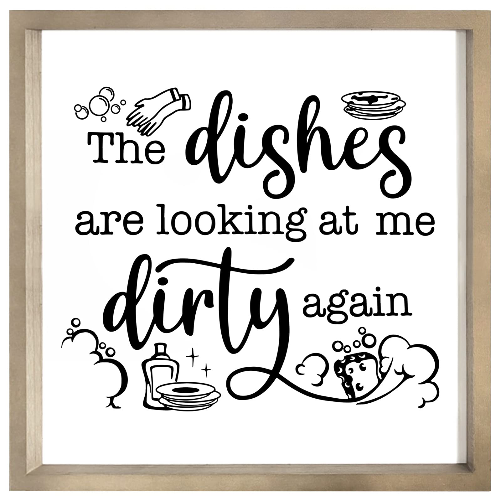 Kitchen Sayings For Signs Amazon.com: Cocomong The Dishes Are Looking At Me Dirty Again Kitchen Signs,  Farmhouse Kitchen Decor With Funny Sayings For Wall, Country Rustic Wall  Art Picture Decorations With Wood Frame For Home, 12X12
