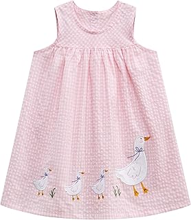 FreeLu Toddler Girls Cotton Summer Short Sleeve Dress Cartoon Print Casual Jersey Dresses - Buy now