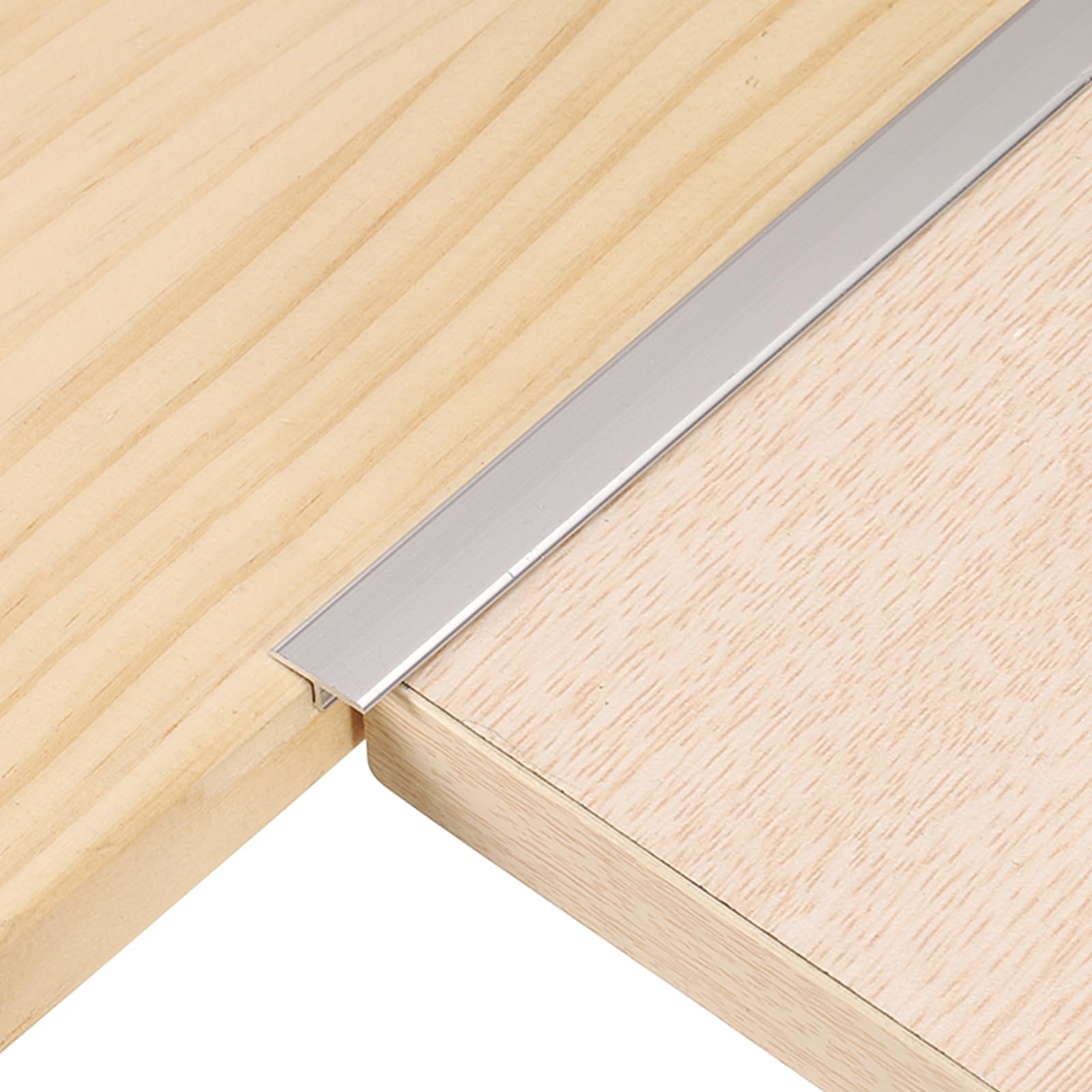 sourcing map 2Pcs 2.9ft x 0.47" T Molding Floor Transition Strips, Aluminium Alloy Vinyl Flooring Gap Trim for Joining Laminate Planks Tiles Floor Gaps, Silver