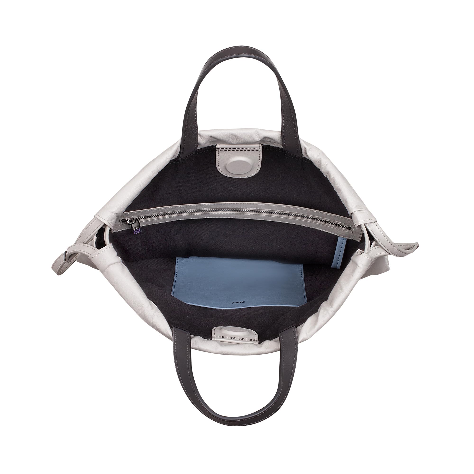 DUDU Zaino a Sacca in Pelle da Donna Sportivo di Moda Borsa Sacchetto con Coulisse e Spallacci Sottili in Pelle Perla