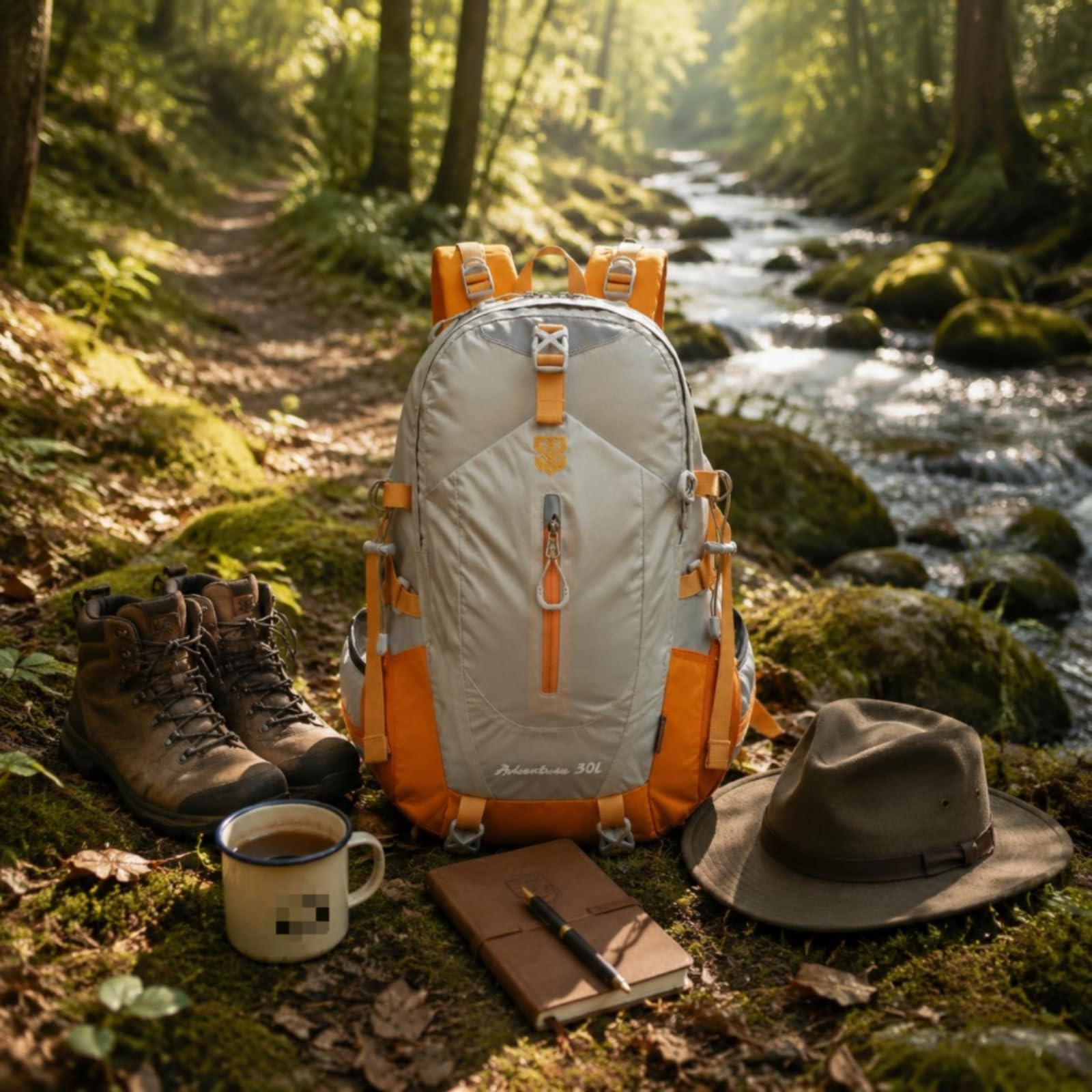 Zaino Escursionistico Imbottiti Zaino Grande Capacità Attrezzatura Outdoor per Escursione, Array, Nero