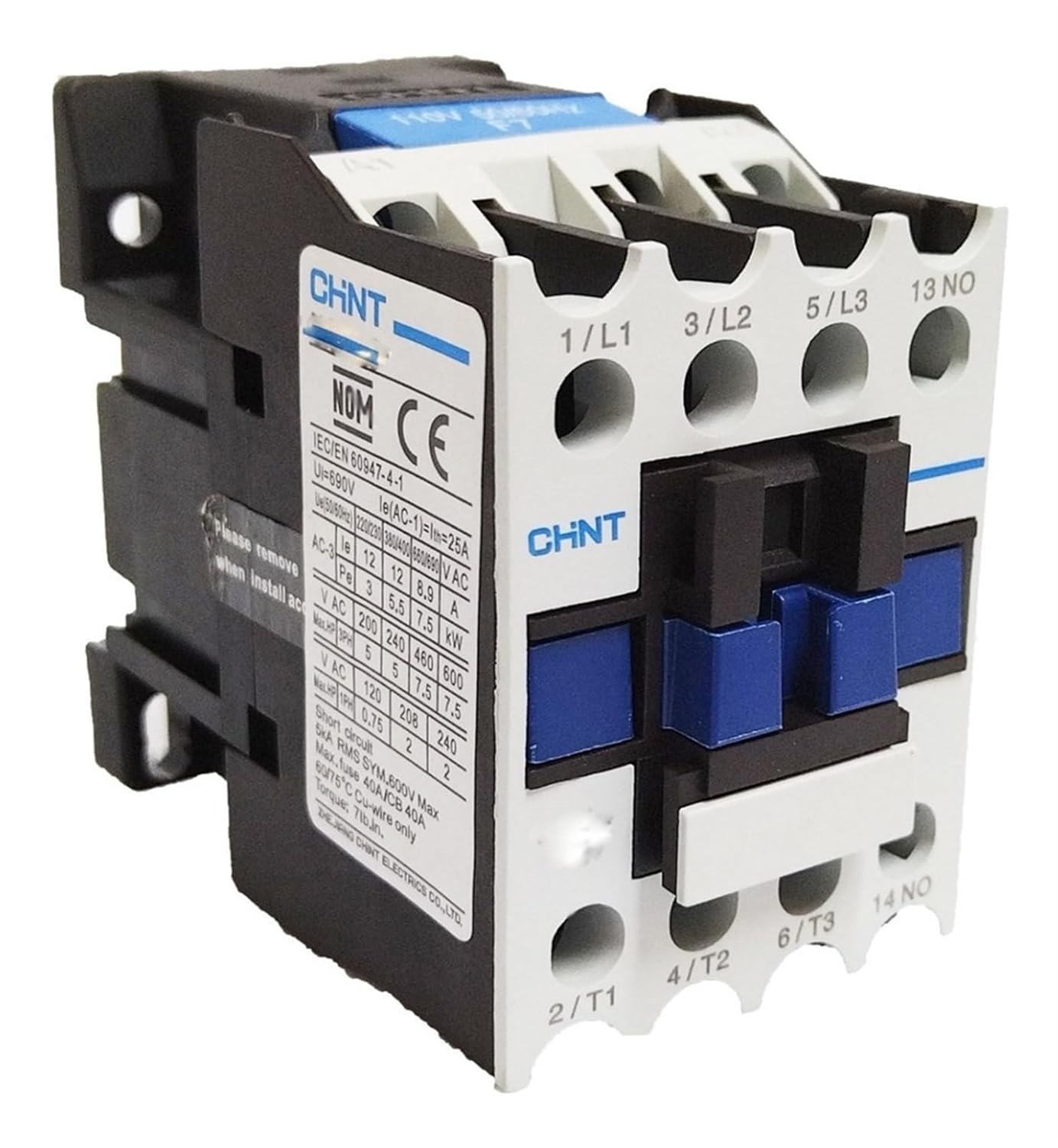 Contactor 9 Amperes 3 Poles + 1 No(220VAC)