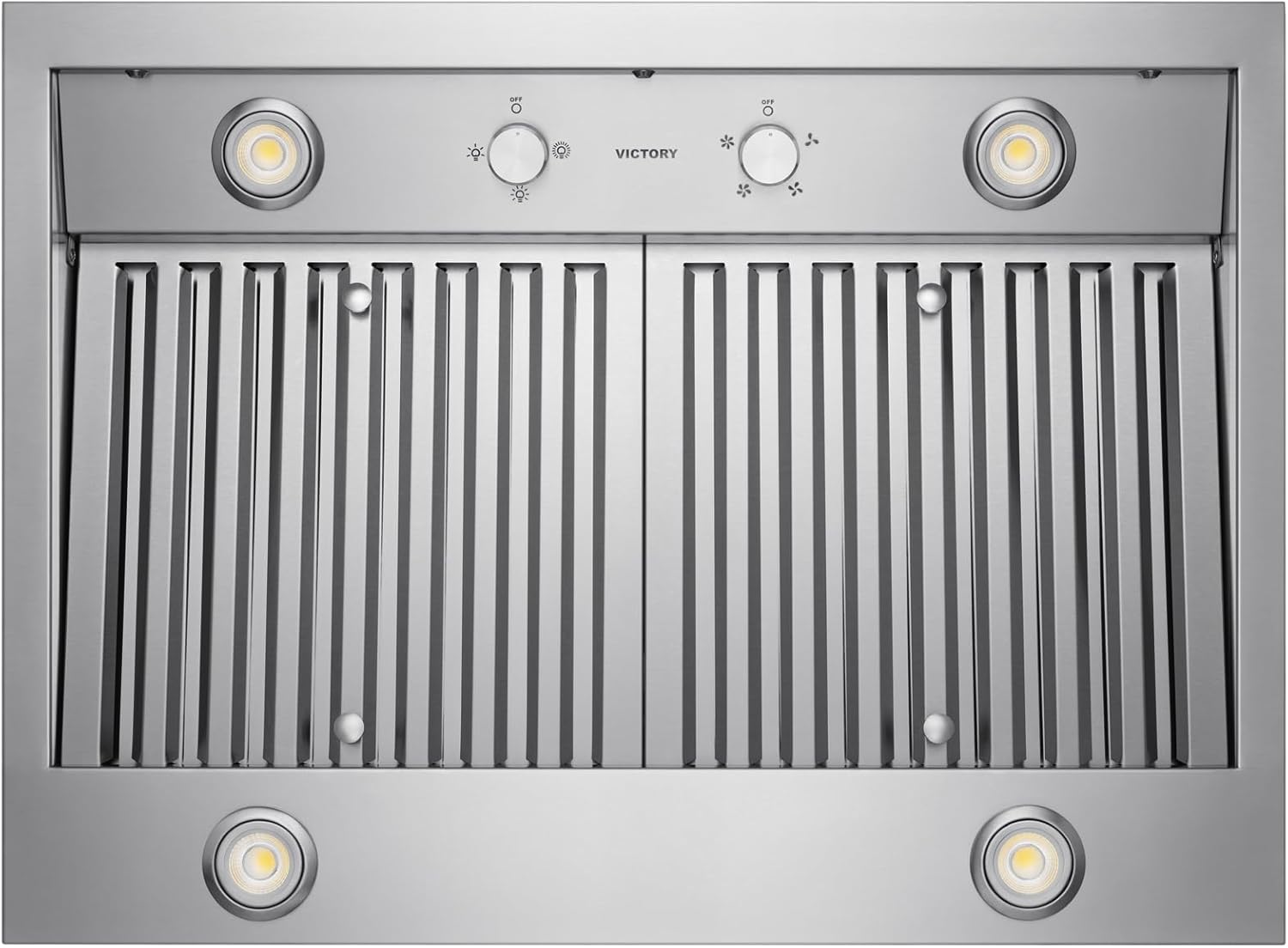 VICTORY Twister, 750CFM 30 Inch Range Hood, Stainless Steel, Mechanical Rotary Switches, Dishwasher Safe Baffle Filters, Dimmable LED Lights