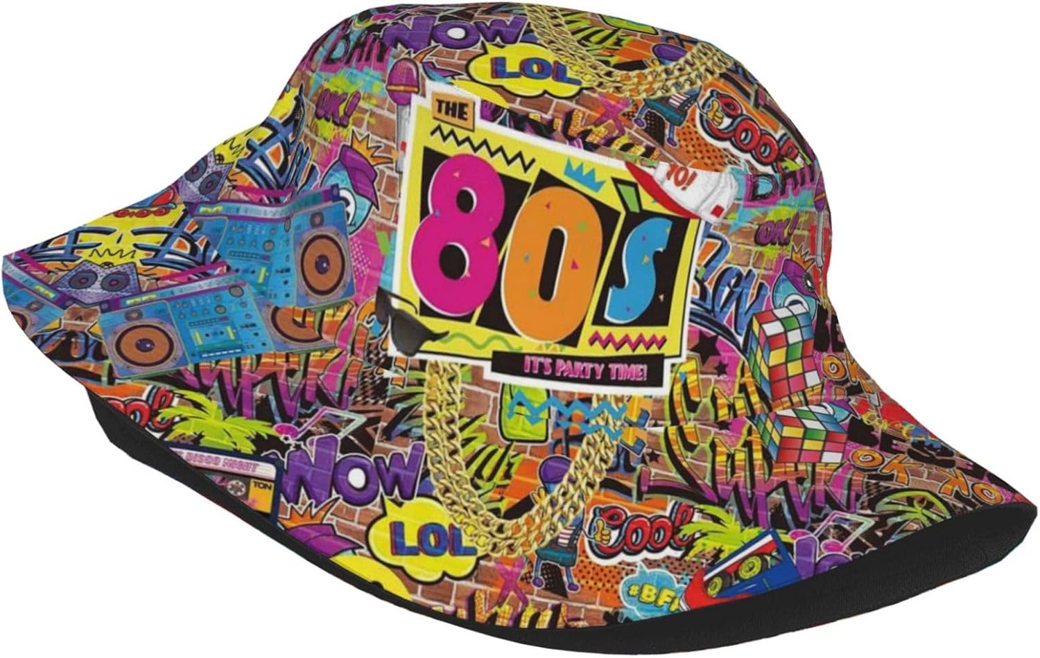 80s Style Bucket Hat Fisherman Hat Beach Travel Sun Hat Outdoor Cap for Adults Men Women - Image 2