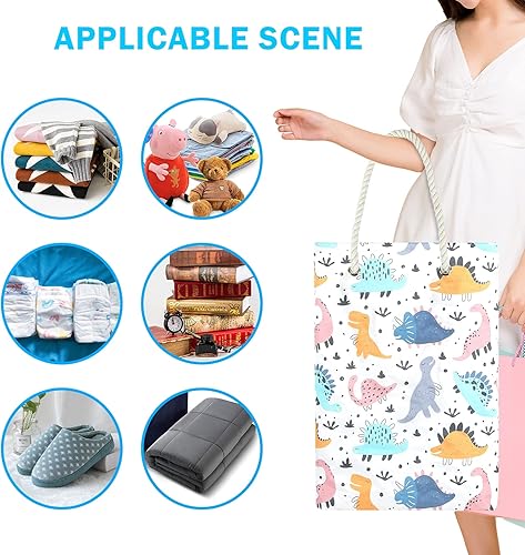 Miniatura 4 de Cesta de ropa sucia a cuadros de búfalo de 78 litros, plegable, alta e impermeable, con asas de cuerda de algodón, contenedor de almacenamiento para