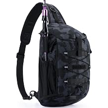 Fishing Tackle Backpack, Fishing Sling Bag Chest Pack with Rod Holder