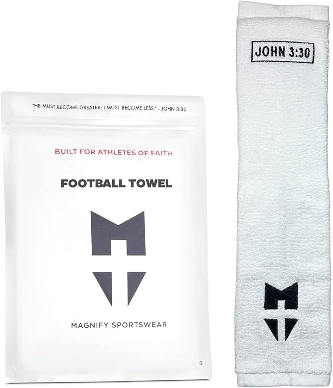 Magnify Sportswear Football Towel for Athletes of Faith