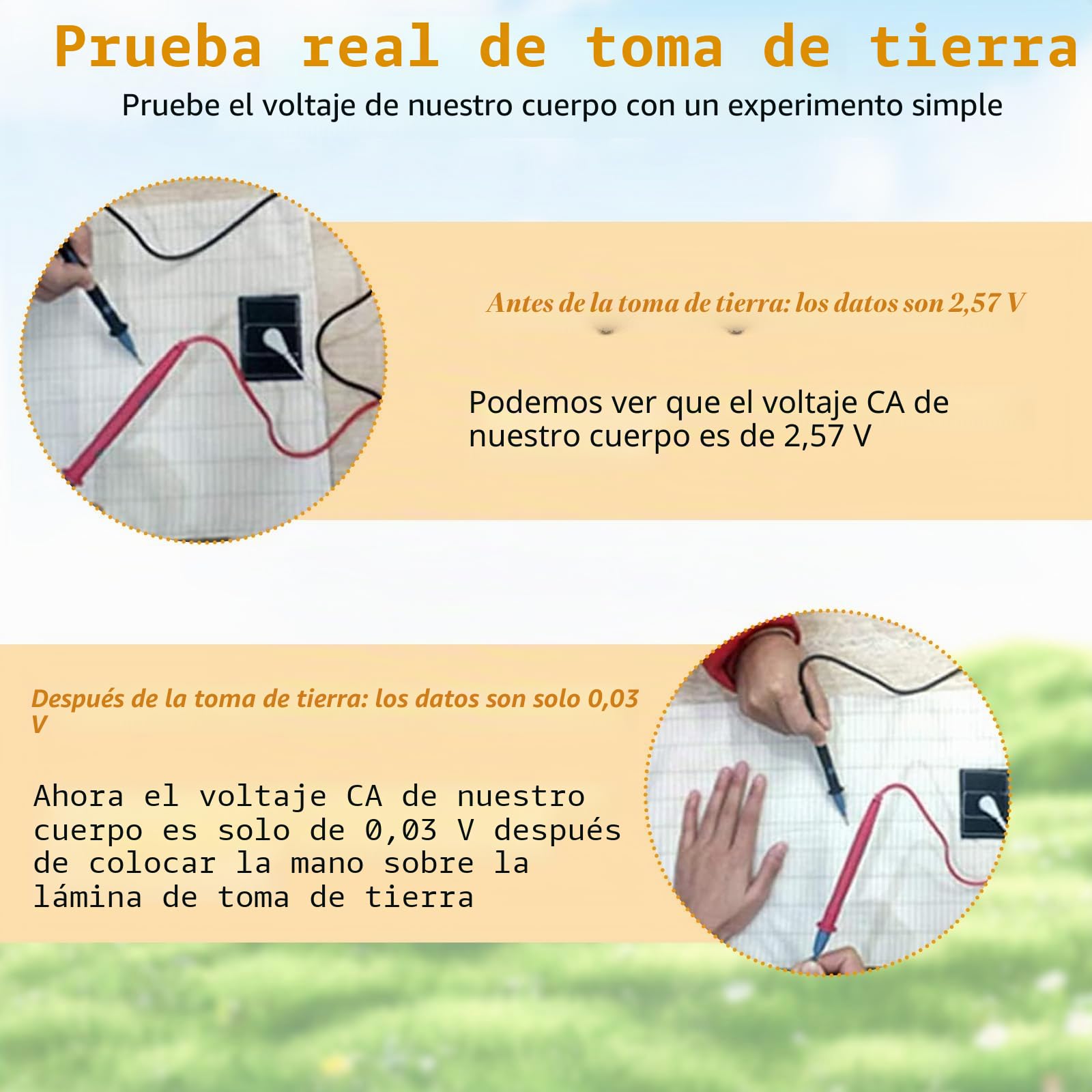 Sábana bajera y alfombrilla conductoră, colchón de tierra con cable de la UE