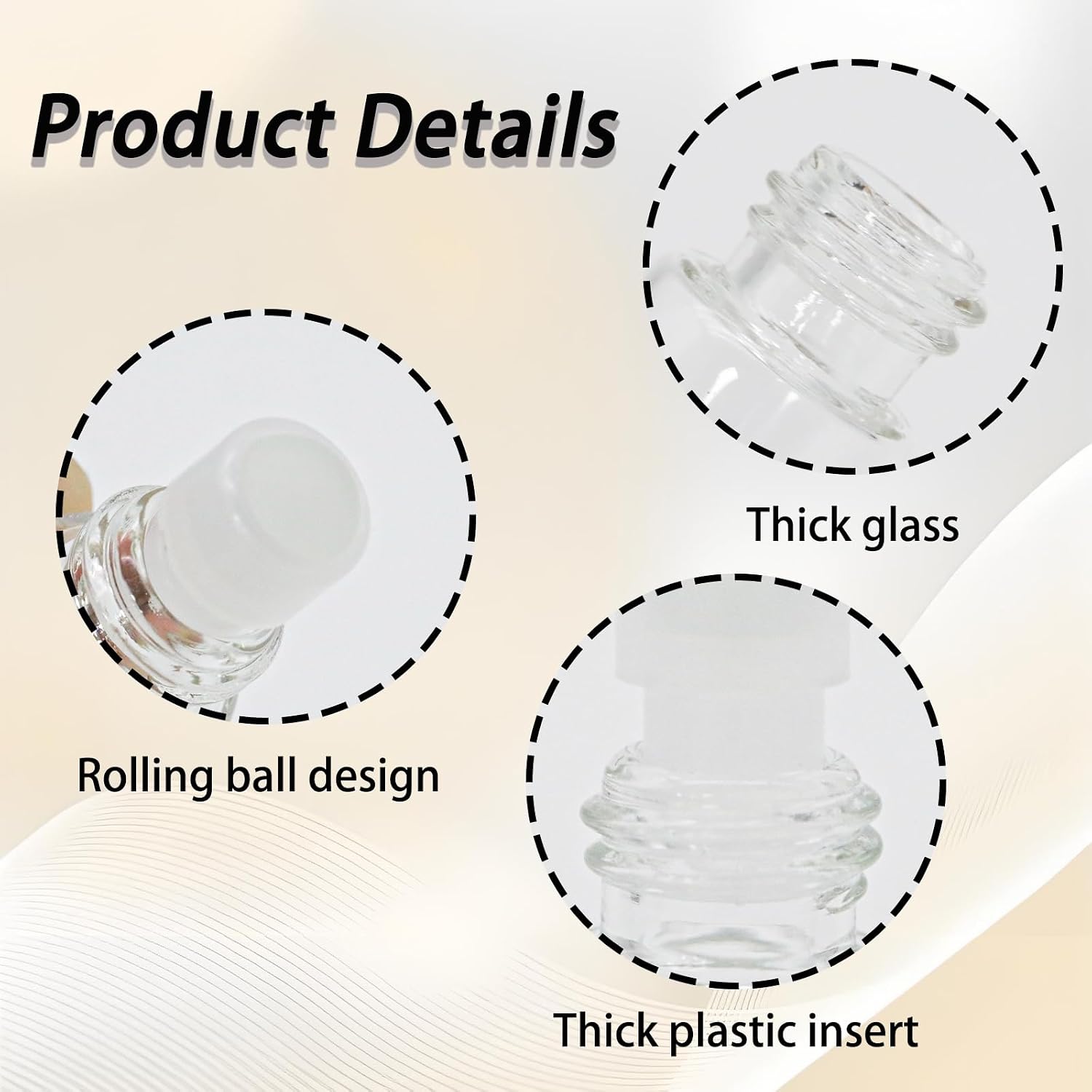25 Pcs Glass Mini Roll on Bottles with Black Cap, Empty Essential Oil Roller Ball Bottles Sample Vials, Refillable Cosmetic Bottle for Travel/Aromatherapy/DIY Enthusiasts