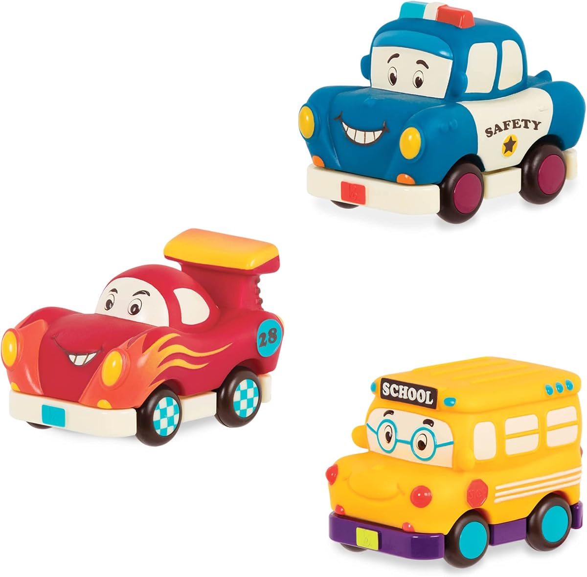B. Toys Mini Wheeee-Ls!, Juego de 3 mini vehículos, multicolor, juego de 3 piezas