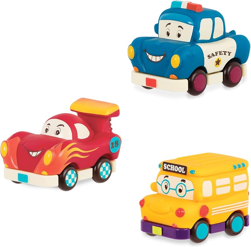 B. Toys Mini Wheeee-Ls!, Juego de 3 mini vehículos, multicolor, juego de 3 piezas