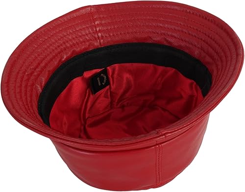 Miniatura 3 de Mumcu's - Sombrero de cuero para mujer, sombrero retro de sol, gorra de pesca de pescador de moda