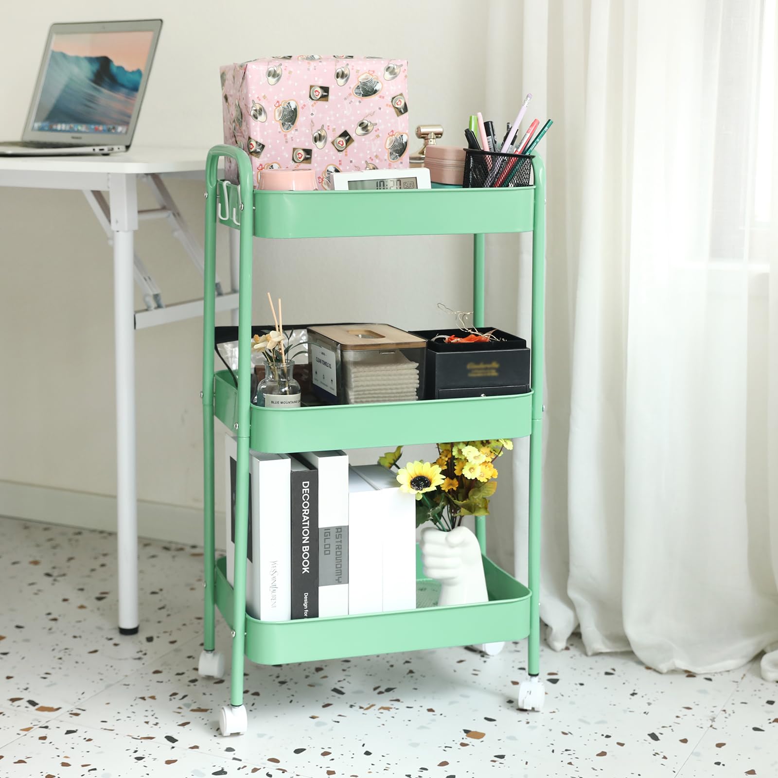 D デスク サイドワゴンラック セット ミントグリーン Amazon.co.jp D デスク サイドワゴンラック セット ミントグリーン Amazon.co.jp