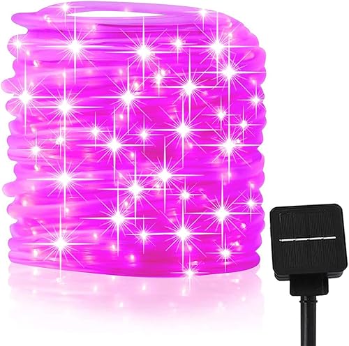 Miniatura 1 de Oluote Cuerda de luces solares, 50 luces LED de 16 pies16.4 ft2 modos, impermeable, cadena de luces solares de alambre de cobre, luces de cuerda