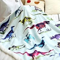 Vista 2 de Manta de dinosaurio para niños, franela suave, regalos para amantes de los dinosaurios, mantas y mantas (dinosaurio 4, 50 x 60 pulgadas)