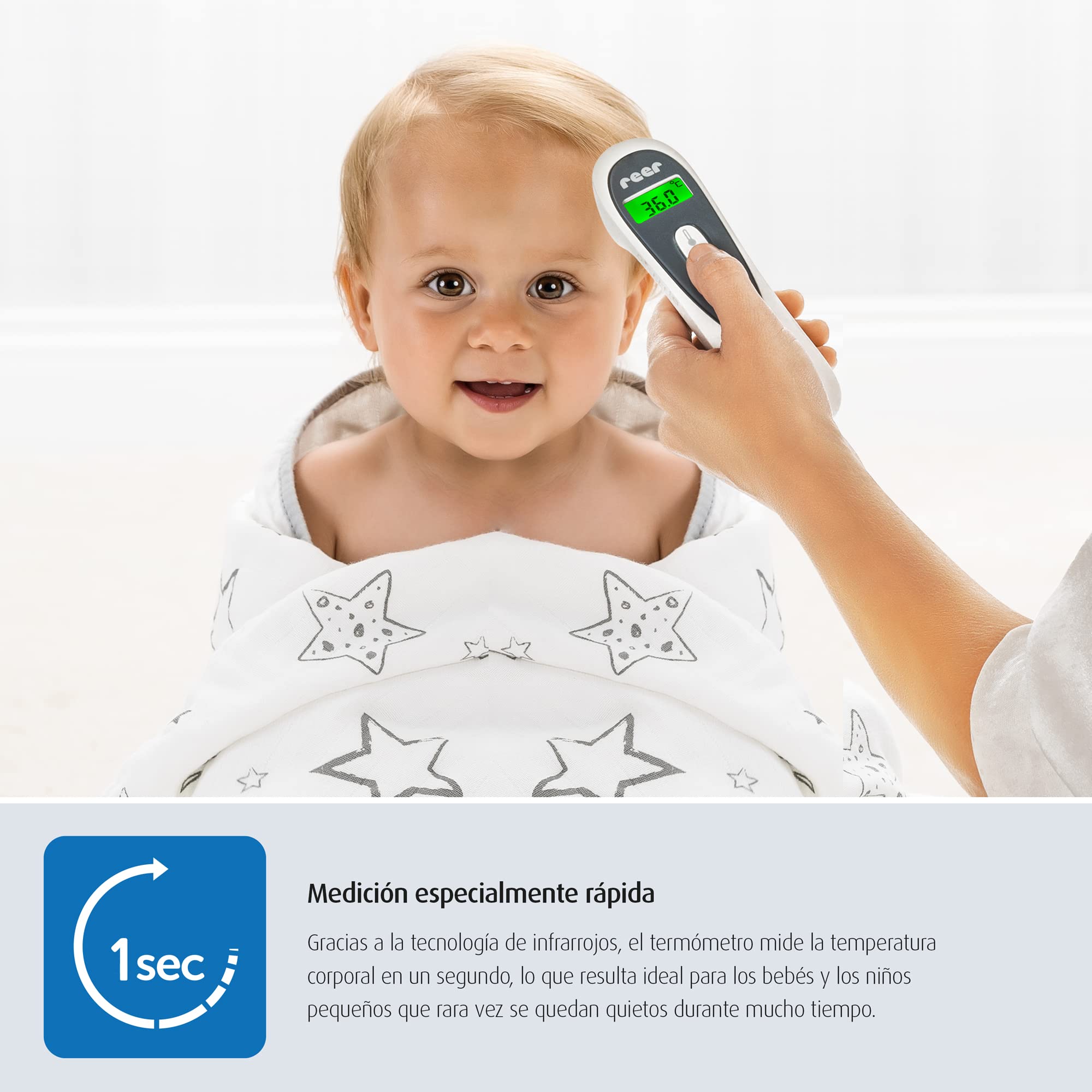 Reer Termómetro De Infrarrojos Sin Contacto 3 En 1, color Blanco