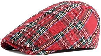 Newsboy Cap Beret Men Women Flat Caps Plaid Hat Outdoors